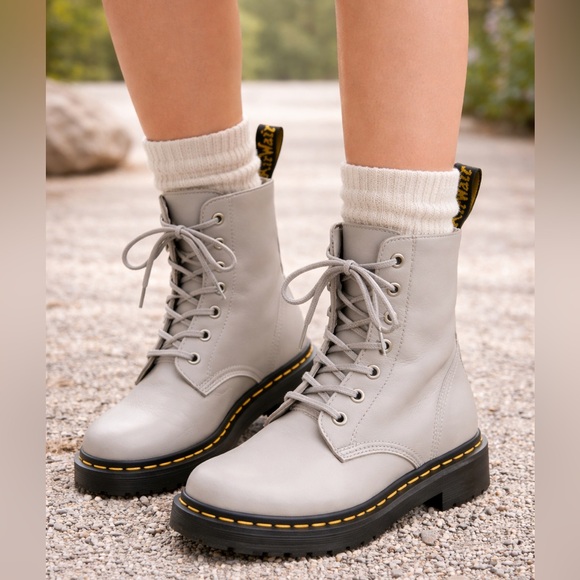 Dr. Martens Shoes - Dr martens airwair taupe combat boots grunge lace up women 10 NWT